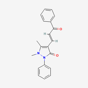 molecular formula C20H18N2O2 B1652611 4-(2-Benzoylvinyl)antipyrine CAS No. 15183-03-6