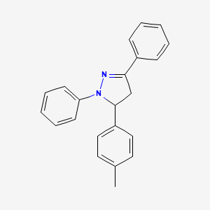 molecular formula C22H20N2 B1652613 3-(4-Methylphenyl)-2,5-diphenyl-3,4-dihydropyrazole CAS No. 15206-66-3