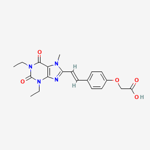 molecular formula C20H22N4O5 B1652655 (E)-8-(4-Carboxymethoxystyryl)-1,3-diethyl-7-methylxanthine CAS No. 155272-11-0