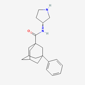 molecular formula C21H28N2O B1652667 3-Phenyl-N-[(3R)-pyrrolidin-3-YL]adamantane-1-carboxamide CAS No. 1566649-45-3