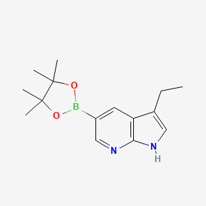 molecular formula C15H21BN2O2 B1652678 3-Ethyl-5-(4,4,5,5-tetramethyl-1,3,2-dioxaborolane-2-yl)1H-pyrrolo[2,3-b]pyridine CAS No. 1573171-45-5