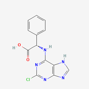 molecular formula C13H10ClN5O2 B1652679 (S)-2-((2-chloro-9H-purin-6-yl)amino)-2-phenylacetic acid CAS No. 1573547-20-2