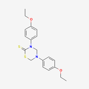molecular formula C19H22N2O2S2 B1652689 3,5-Bis(4-ethoxyphenyl)-1,3,5-thiadiazinane-2-thione CAS No. 15798-68-2
