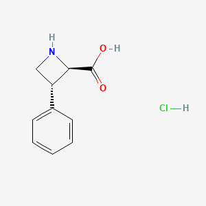 molecular formula C10H12ClNO2 B1652699 (2R,3R)-3-Phenylazetidine-2-carboxylic acid;hydrochloride CAS No. 158980-44-0