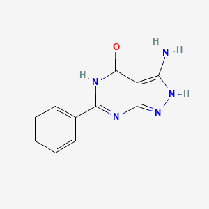 molecular formula C11H9N5O B1652701 3-Amino-6-phenyl-2,5-dihydro-pyrazolo[4,3-e]pyrimidin-4-one CAS No. 15908-70-0