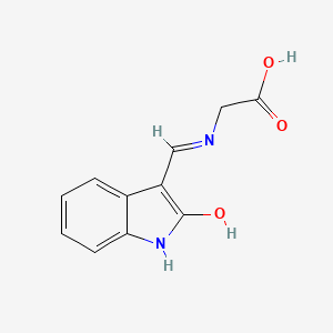 molecular formula C11H10N2O3 B1652705 N-((2,3-Dihydro-2H-indol-3-ylene)methyl)glycine (E)- CAS No. 159212-39-2