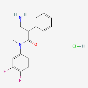 molecular formula C16H17ClF2N2O B1652713 3-amino-N-(3,4-difluorophenyl)-N-methyl-2-phenylpropanamide hydrochloride CAS No. 1595078-00-4