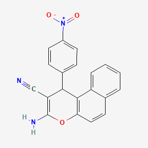 molecular formula C20H13N3O3 B1652720 3-amino-1-(4-nitrophenyl)-1H-benzo[f]chromene-2-carbonitrile CAS No. 159685-73-1