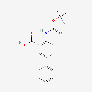 molecular formula C18H19NO4 B1652723 4(Boc-amino)biphenyl-3-carboxylic acid CAS No. 1597448-09-3