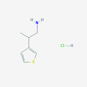 molecular formula C7H12ClNS B1652739 2-Thiophen-3-ylpropan-1-amine;hydrochloride CAS No. 160446-23-1
