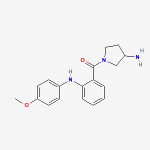 molecular formula C18H21N3O2 B1652746 1-{2-[(4-Methoxyphenyl)amino]benzoyl}pyrrolidin-3-amine CAS No. 1606660-03-0