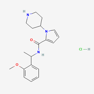 molecular formula C19H26ClN3O2 B1652747 N-[1-(2-methoxyphenyl)ethyl]-1-(piperidin-4-yl)-1H-pyrrole-2-carboxamide hydrochloride CAS No. 1606940-06-0
