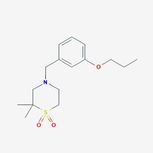 2,2-Dimethyl-4-[(3-propoxyphenyl)methyl]-1,4-thiazinane 1,1-dioxide