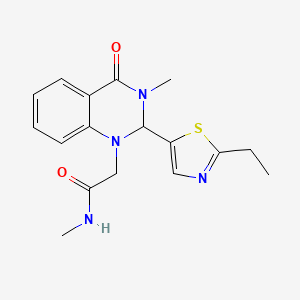 molecular formula C17H20N4O2S B1652750 2-[2-(2-Ethyl-1,3-thiazol-5-YL)-3-methyl-4-oxo-2H-quinazolin-1-YL]-N-methylacetamide CAS No. 1607028-28-3