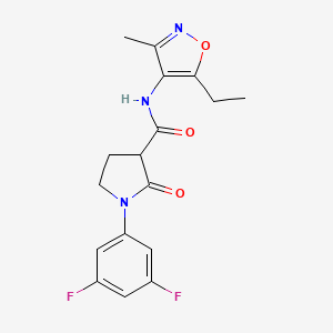 1-(3,5-Difluorophenyl)-N-(5-ethyl-3-methyl-1,2-oxazol-4-YL)-2-oxopyrrolidine-3-carboxamide
