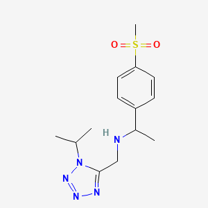 molecular formula C14H21N5O2S B1652763 1-(4-Methylsulfonylphenyl)-N-[(1-propan-2-yltetrazol-5-yl)methyl]ethanamine CAS No. 1607326-93-1