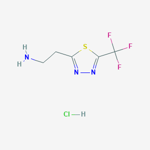 molecular formula C5H7ClF3N3S B1652785 {2-[5-(Trifluoromethyl)-1,3,4-thiadiazol-2-yl]ethyl}amine hydrochloride CAS No. 1609396-17-9