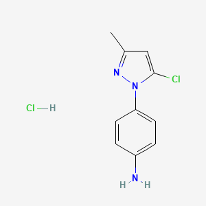 molecular formula C10H11Cl2N3 B1652811 4-(5-Chloro-3-methyl-1H-pyrazol-1-YL)aniline hydrochloride CAS No. 1609401-39-9
