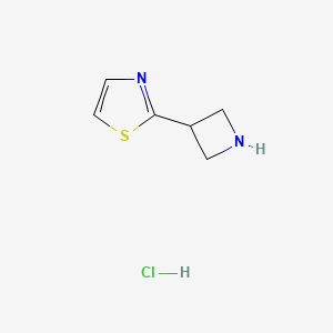 molecular formula C6H9ClN2S B1652815 2-(3-Azetidinyl)-1,3-thiazole hydrochloride CAS No. 1609403-00-0