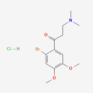 molecular formula C13H19BrClNO3 B1652866 1-Propanone, 1-(2-bromo-4,5-dimethoxyphenyl)-3-(dimethylamino)-, hydrochloride CAS No. 161199-93-5