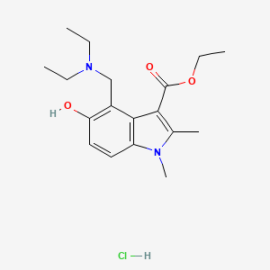 Indole-3-carboxylic acid, 4-((diethylamino)methyl)-1,2-dimethyl-5-hydroxy-, ethyl ester, monohydrochloride
