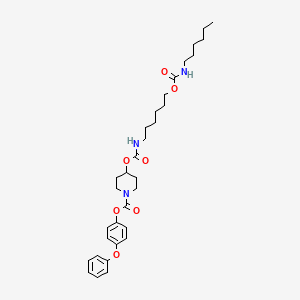 molecular formula C32H45N3O7 B1652890 (4-Phenoxyphenyl) 4-[6-(hexylcarbamoyloxy)hexylcarbamoyloxy]piperidine-1-carboxylate CAS No. 162320-82-3