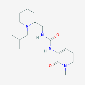 molecular formula C17H28N4O2 B1652946 1-(1-Methyl-2-oxopyridin-3-yl)-3-[[1-(2-methylpropyl)piperidin-2-yl]methyl]urea CAS No. 1645442-28-9