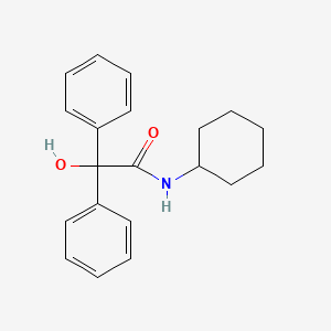 molecular formula C20H23NO2 B1653004 Benzenamine, N-cyclohexyl-alpha-hydroxy-alpha-phenyl- CAS No. 17003-65-5