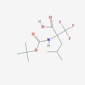 molecular formula C12H20F3NO4 B1653013 2-((tert-Butoxycarbonyl)amino)-4-methyl-2-(trifluoromethyl)pentanoic acid CAS No. 170462-69-8