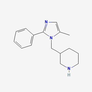 molecular formula C16H21N3 B1653020 3-[(5-methyl-2-phenyl-1H-imidazol-1-yl)methyl]piperidine CAS No. 1706439-34-0