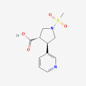 molecular formula C11H14N2O4S B1653021 (3S,4R)-1-(methylsulfonyl)-4-(3-pyridyl)tetrahydro-1H-pyrrole-3-carboxylic acid CAS No. 1706455-43-7