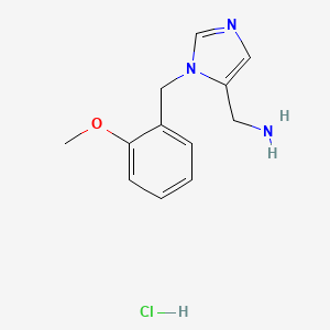 molecular formula C12H16ClN3O B1653038 [1-(2-Methoxybenzyl)-1H-imidazol-5-yl]methanamine hydrochloride CAS No. 1707575-99-2