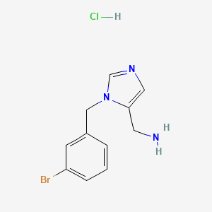 molecular formula C11H13BrClN3 B1653040 [1-(3-Bromobenzyl)-1H-imidazol-5-yl]methanamine hydrochloride CAS No. 1707580-62-8