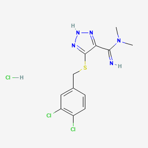 B1653092 5-[(3,4-dichlorobenzyl)thio]-N,N-dimethyl-1H-1,2,3-triazole-4-carboximidamide hydrochloride CAS No. 173165-28-1