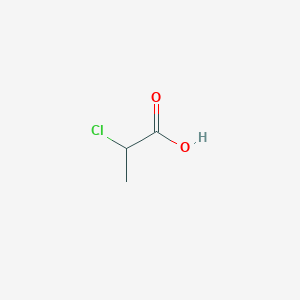 molecular formula C3H5ClO2<br>CH3CHClCOOH<br>C3H5ClO2 B165310 2-Chloropropionic acid CAS No. 598-78-7