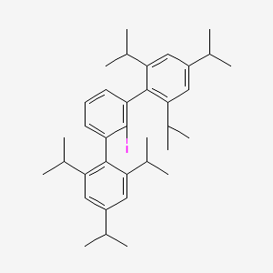molecular formula C36H49I B1653113 1,1':3',1''-Terphenyl, 2'-iodo-2,2'',4,4'',6,6''-hexakis(1-methylethyl)- CAS No. 174272-36-7