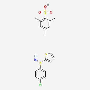 molecular formula C19H20ClNO3S3 B1653125 (4-Chlorophenyl)-imino-thiophen-2-yl-lambda4-sulfane;2,4,6-trimethylbenzenesulfonic acid CAS No. 175202-97-8