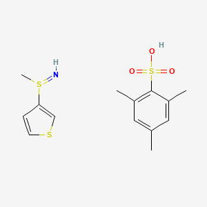 molecular formula C14H19NO3S3 B1653127 3-(Methylsulfinoimidoyl)thiophene 2,4,6-trimethylbenzenesulfonate CAS No. 175203-05-1