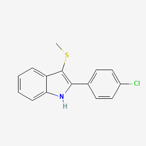 molecular formula C15H12ClNS B1653128 2-(4-chlorophenyl)-3-methylsulfanyl-1H-indole CAS No. 175205-74-0