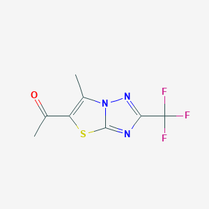 molecular formula C8H6F3N3OS B1653130 1-[6-Methyl-2-(trifluoromethyl)-[1,3]thiazolo[3,2-b][1,2,4]triazol-5-yl]ethanone CAS No. 175277-43-7