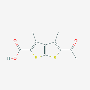 molecular formula C11H10O3S2 B1653134 Thieno[2,3-b]thiophene-2-carboxylic acid, 5-acetyl-3,4-dimethyl- CAS No. 175602-09-2