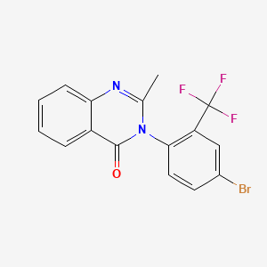 molecular formula C16H10BrF3N2O B1653199 4(3H)-Quinazolinone, 3-(4-bromo-2-trifluoromethylphenyl)-2-methyl- CAS No. 1789-02-2