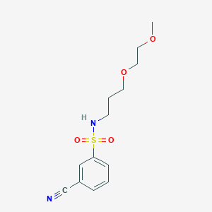 molecular formula C13H18N2O4S B1653207 3-cyano-N-[3-(2-methoxyethoxy)propyl]benzene-1-sulfonamide CAS No. 1795276-70-8
