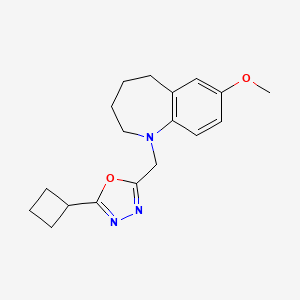 molecular formula C18H23N3O2 B1653218 1-[(5-cyclobutyl-1,3,4-oxadiazol-2-yl)methyl]-7-methoxy-2,3,4,5-tetrahydro-1H-1-benzazepine CAS No. 1795440-04-8