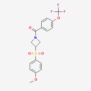 B1653249 (3-((4-Methoxyphenyl)sulfonyl)azetidin-1-yl)(4-(trifluoromethoxy)phenyl)methanone CAS No. 1797303-40-2