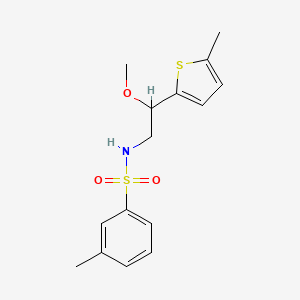 molecular formula C15H19NO3S2 B1653253 N-(2-methoxy-2-(5-methylthiophen-2-yl)ethyl)-3-methylbenzenesulfonamide CAS No. 1797554-26-7