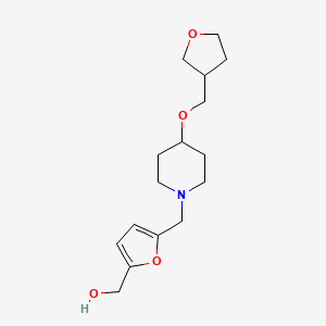 molecular formula C16H25NO4 B1653260 [5-({4-[(Oxolan-3-yl)methoxy]piperidin-1-yl}methyl)furan-2-yl]methanol CAS No. 1797816-04-6