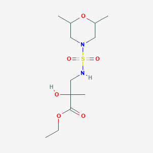 molecular formula C12H24N2O6S B1653268 Ethyl 3-{[(2,6-dimethylmorpholin-4-yl)sulfonyl]amino}-2-hydroxy-2-methylpropanoate CAS No. 1797983-70-0