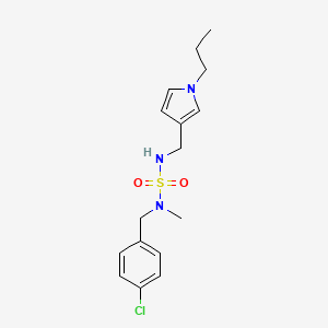 molecular formula C16H22ClN3O2S B1653273 {[(4-chlorophenyl)methyl](methyl)sulfamoyl}[(1-propyl-1H-pyrrol-3-yl)methyl]amine CAS No. 1798715-22-6