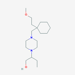 molecular formula C18H36N2O2 B1653279 2-(4-{[1-(2-Methoxyethyl)cyclohexyl]methyl}piperazin-1-yl)butan-1-ol CAS No. 1798765-28-2